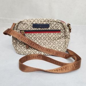 Tommy Hilfiger Crossbody Bag Purse Tan Brown Logo